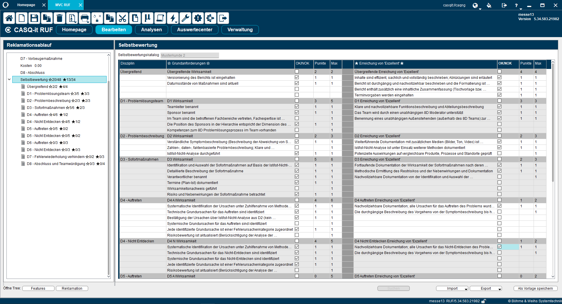 8D SELFEVALUATION USING CASQIT CMEA